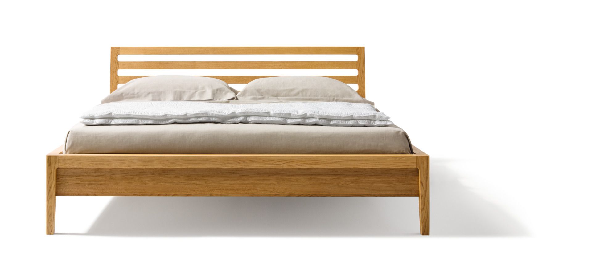 TEAM 7 Bett MYLON | 140 x 200 cm | Eiche | mit Holzbettseiten, Sprossen ...